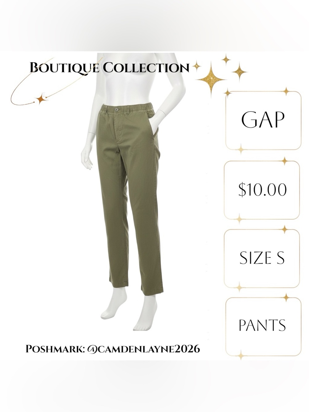 GAP Olive Green Straight-Leg Chinos